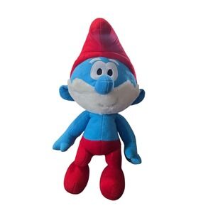 Papa Smurf 18" BIG Smurf Toy Plush Vintage Great Condition 80's Cartoon Smurfs